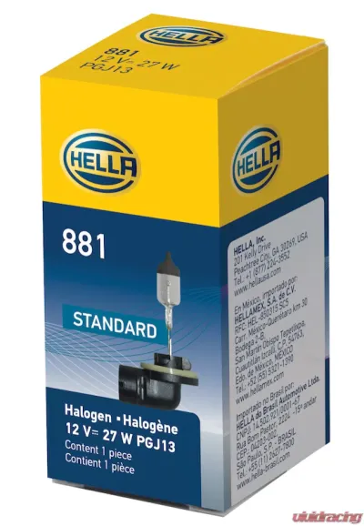 HELLA 881 Standard Series Halogen Light Bulb - 881