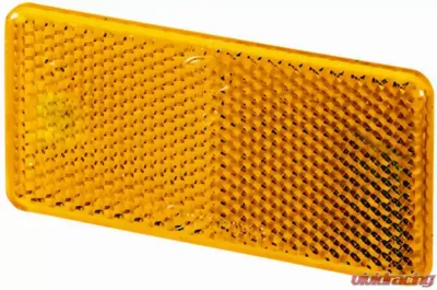 Hella 3326 Amber Rectangular Reflex Reflector with Adhesive - 003326041