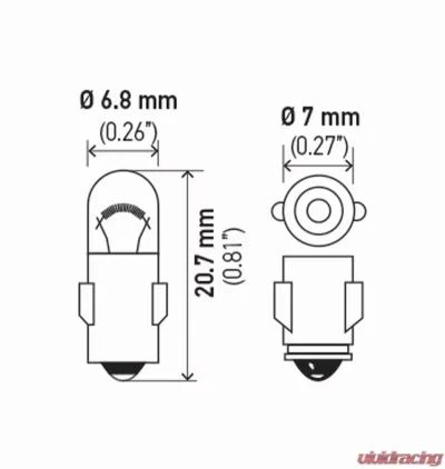 HELLA 3898TB Standard Series Incandescent Miniature Light Bulb - 3898TB