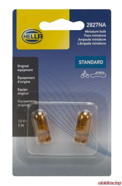 HELLA 2827NATB Standard Series Incandescent Miniature Light Bulb - 2827NATB