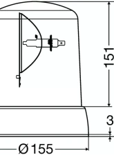 Hella KL 7000 Amber Rotating Beacon Fixed 24V                                     - 008061111 - Image 6