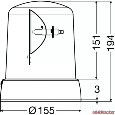 Hella KL 7000 Amber Rotating Beacon Fixed 24V - 008061111