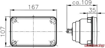 Hella Module 164 x 103mm H4 Single High/Low Beam Headlamp Kit - 003177862