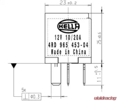Hella RELAY MICRO 12V 20/10A SPDT RES - 965453041
