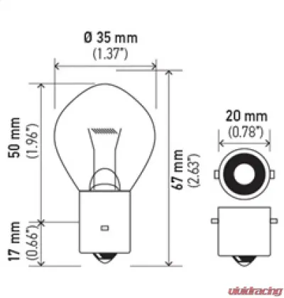 HELLA 635 Standard Series Incandescent Miniature Light Bulb - 635