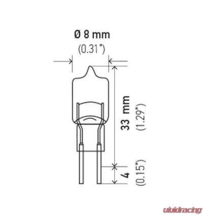 HELLA JC5 Standard Series Halogen Miniature Light Bulb - JC5