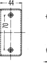 Hella 3326 Amber Rectangular Reflex Reflector                                     - 003326011 - Image 4