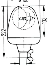 Hella KL Rotaflex Amber Rotating Beacon Pole 24V                                     - 006846011 - Image 7