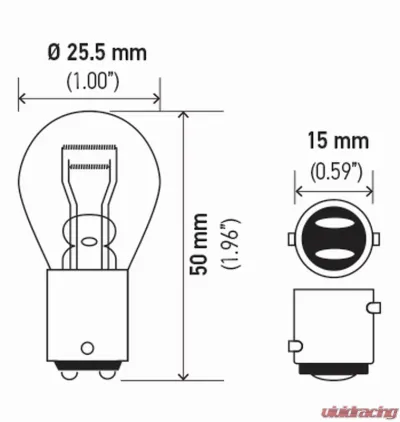 HELLA 1034TB Standard Series Incandescent Miniature Light Bulb - 1034TB