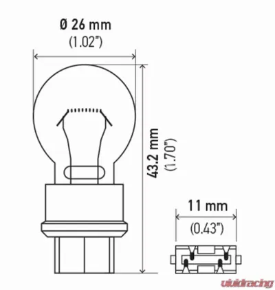 HELLA 3157TB Standard Series Incandescent Miniature Light Bulb - 3157TB
