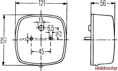Hella 2578 Red/Amber Stop/Turn/Tail/License Plate Lamp - 002578701