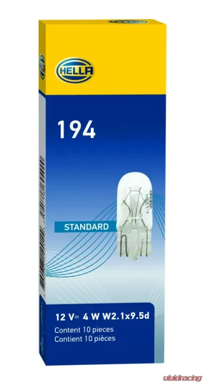 HELLA 194 Standard Series Incandescent Miniature Light Bulb - 194