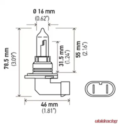 HELLA 9005 100W High Wattage Series Halogen Light Bulb - 9005 100W