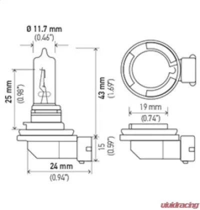 HELLA H9 Standard Series Halogen Light Bulb - H9