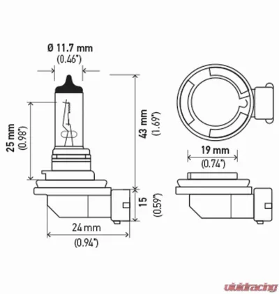 HELLA H8SB Standard Series Halogen Light Bulb - H8SB