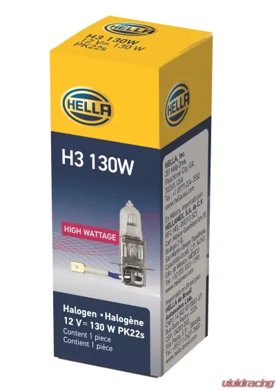 HELLA H3 130W High Wattage Series Halogen Light Bulb - H3 130W