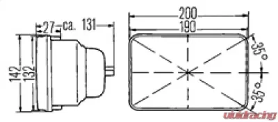 Hella Halogen Conversion Headlamp 190X132mm HB2 12V (SAE approved) - 003427291
