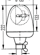 Hella KL Rotaflex Amber Rotating Beacon Pole 24V                                     - 006846011 - Image 4