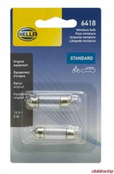 HELLA 6418TB Standard Series Incandescent Miniature Light Bulb - 6418TB