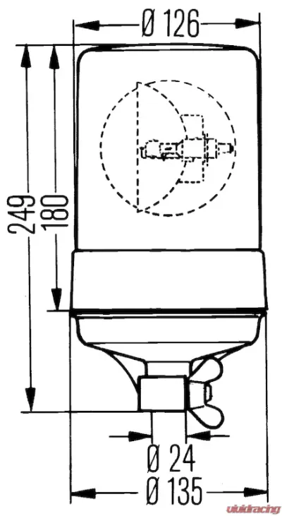 Hella Rotating Beacon, 24 V, H1 - 004957111