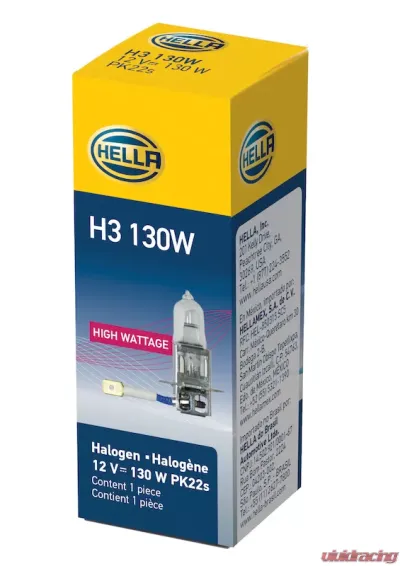 HELLA H3 130W High Wattage Series Halogen Light Bulb - H3 130W