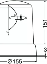 Hella KL 7000 Amber Rotating Beacon Fixed 24V                                     - 008061111 - Image 3
