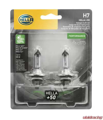 HELLA H7P50TB Performance Series Halogen Light Bulb - H7P50TB