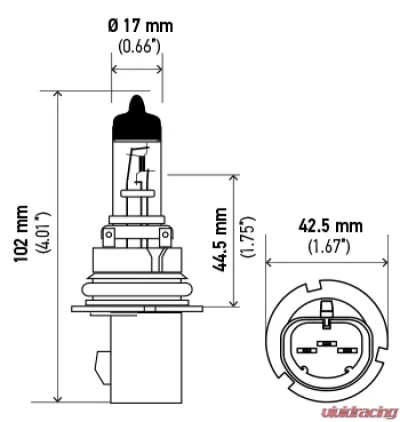 Hella 9007 HB5 12V 65/55W Halogen Bulb PX29t - 9007