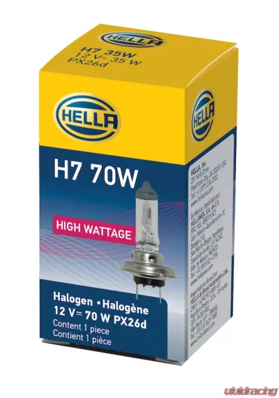 HELLA H7 70W High Wattage Series Halogen Light Bulb - H7 70W