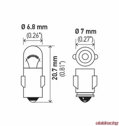 HELLA 3898TB Standard Series Incandescent Miniature Light Bulb - 3898TB