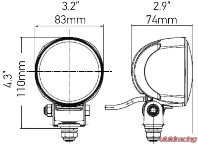 Hella WORK LAMP WA 0GR MD12-24 LT M70.4    1G0 - 996476011
