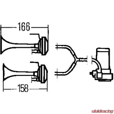Hella HORN KIT  AIR 2-TRUMPET 12V - 003001651