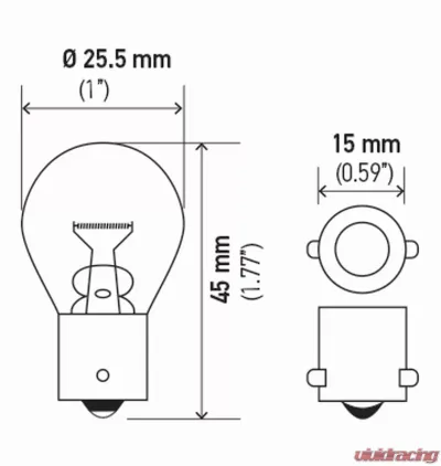 HELLA 1141TB Standard Series Incandescent Miniature Light Bulb - 1141TB