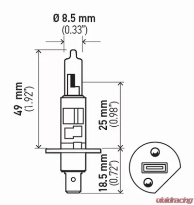 HELLA H1TB Standard Series Halogen Light Bulb - H1TB
