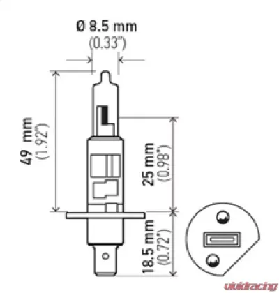 HELLA H1P50 Performance Series Halogen Light Bulb - H1P50