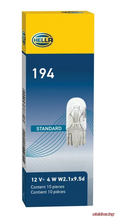 HELLA 194 Standard Series Incandescent Miniature Light Bulb - 194