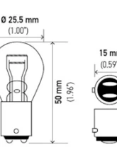 HELLA 2057 Standard Series Incandescent Miniature Light Bulb                                     - 2057 - Image 6
