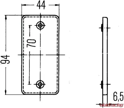 Hella 3326 Amber Rectangular Reflex Reflector - 003326011