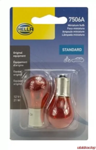 Hella BULB 12V 21W BA15s S8 AMBER          8GA - 7506ATB