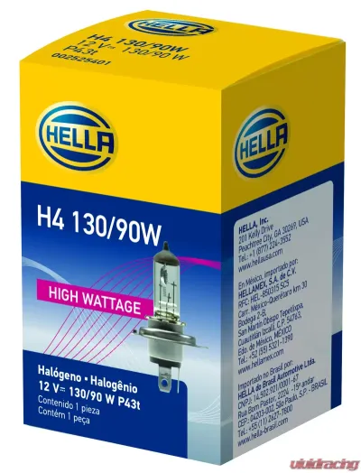 HELLA H4 130/90W High Wattage Series Halogen Light Bulb - H4 130/90W