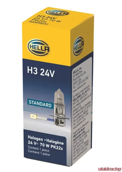 HELLA H3 24V Standard Series Halogen Light Bulb - H3 24V