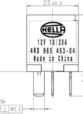 Hella RELAY MICRO 12V 20/10A SPDT RES                                     - 965453041 - Image 9