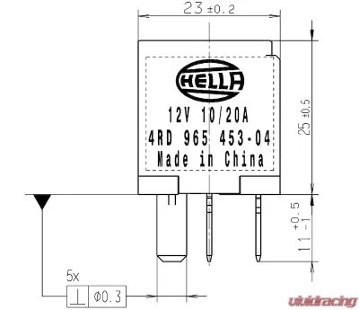 Hella RELAY MICRO 12V 20/10A SPDT RES - 965453041