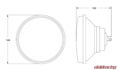 Hella 135mm H4 Single High/Low Beam Headlamp - 002850021