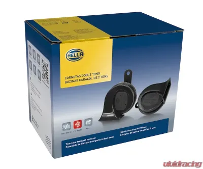 Hella HORN KIT BX BLK TRUMPET 12V UNIV - 011225831