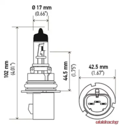 Hella 9007 HB5 12V 65/55W Halogen Bulb PX29t - 9007