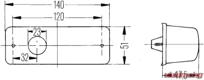 Hella 6692 Amber Repeater Lamp RH - 006692021
