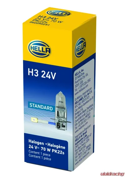 HELLA H3 24V Standard Series Halogen Light Bulb - H3 24V