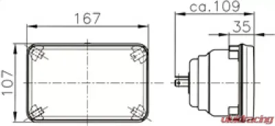 Hella Module 164 x 103mm H4 Single High/Low Beam Headlamp Kit - 003177862