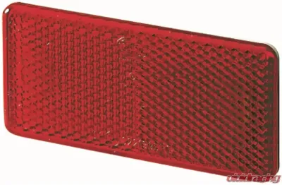 Hella 3326 Red Rectangular Reflex Reflector with Adhesive - 003326931